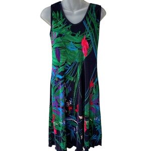 Vgt tropical floral dress size small stretchy summer beach resort wear